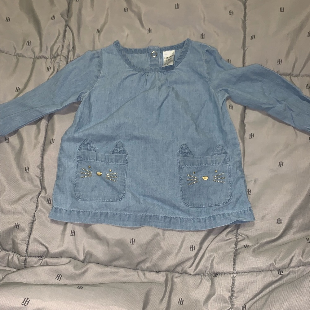 Blue jean like long sleeve shirt